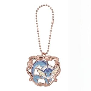 Pokemon Vaporeon Rose Gold Metal Bag Charm Keychain